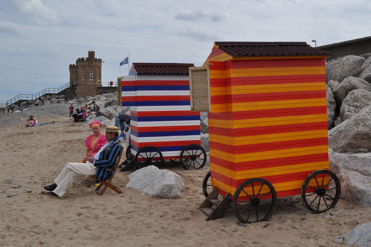 Victorian Bathing Machines on Withernsea Beach