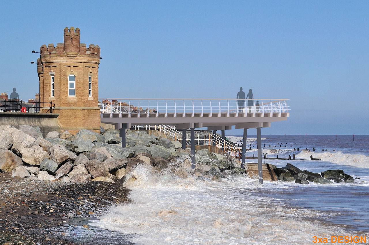 Pier View Along Beach